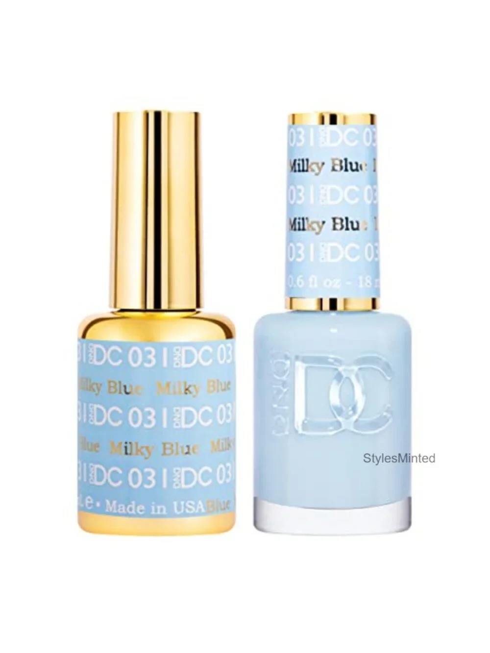Gel Polish Set Duo UV LED & Air Dry Milky Blue 0.5oz Each Chip Resistant